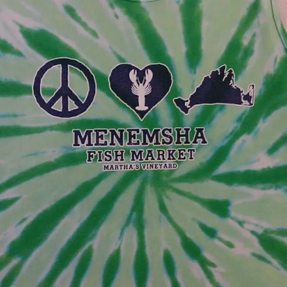 Martha's Vinyard Tie-Dyed Tshirt Large Port and Company brand Menasha Fish Mark
